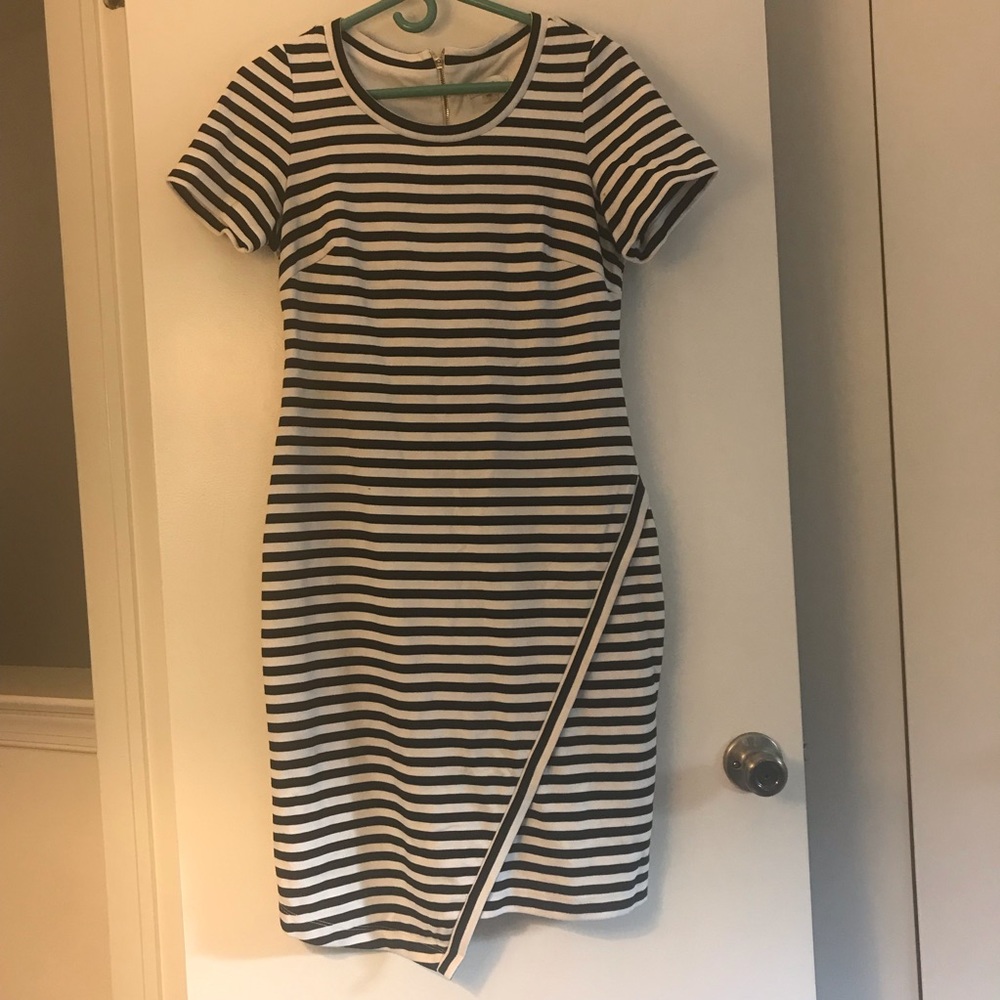 Calvin Klein Black and White Striped Dress